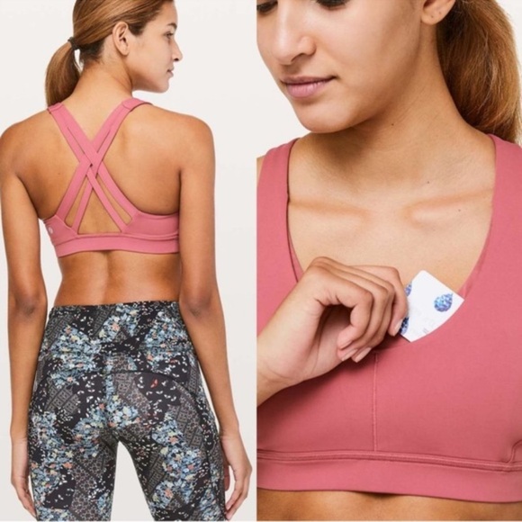 Lululemon Stash N’ Run Bra Cherry Tint size 12 - Picture 1 of 8